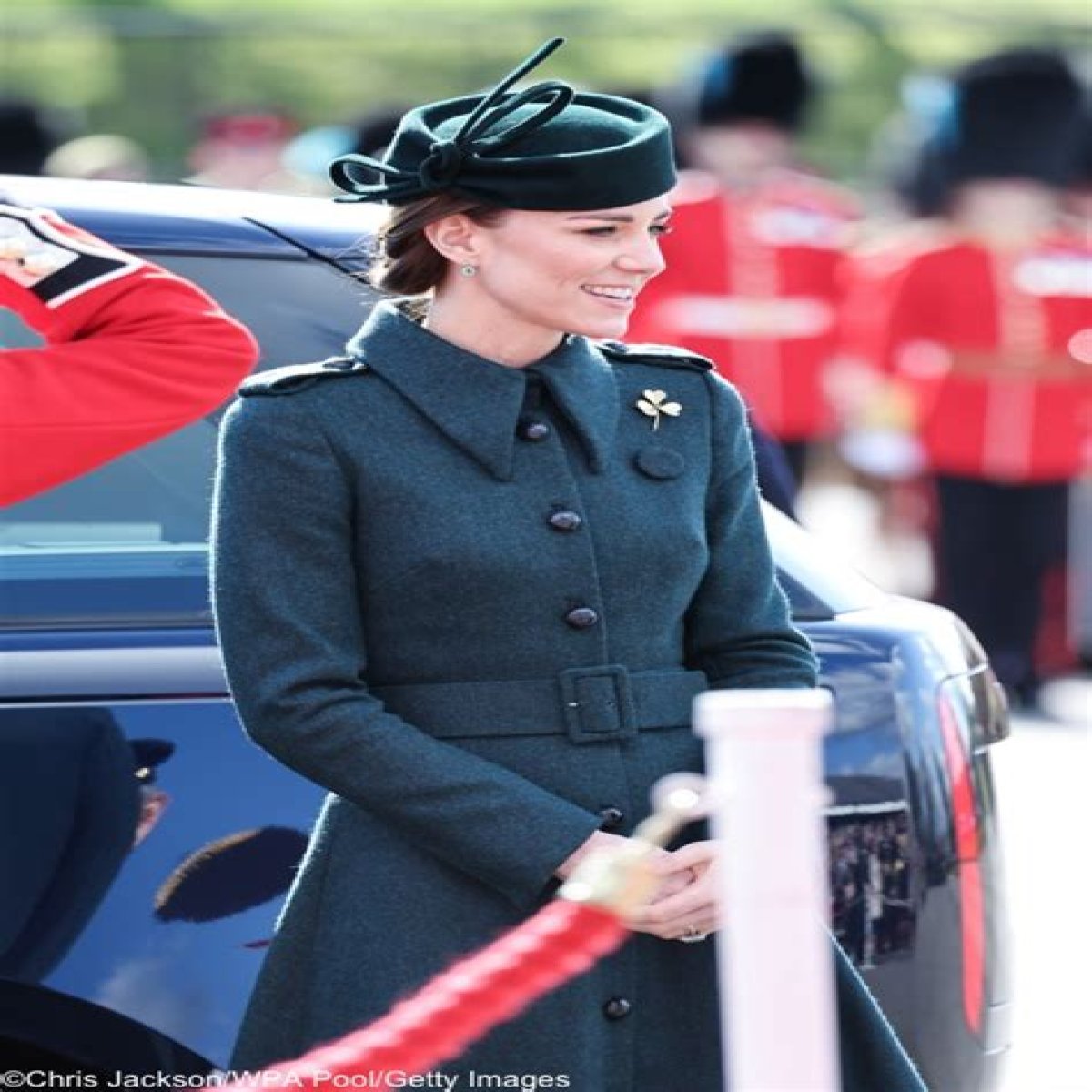 Duchess Kate wore Laura Green London to the Irish Guards: Sgt. Pepper-esque?
